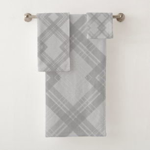 Chèques gris foncé et clair croisés Bain Tow