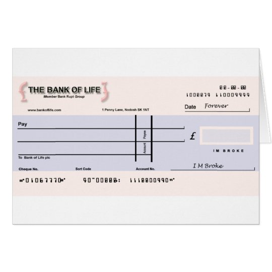 Chequier Electronique De Cheque En Blanc Zazzle Fr