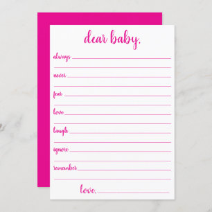 Cher bébé rose chaud simple Carte Magenta Keepsa
