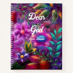 Cher Dieu Journal avec Whimsical Floral Abstrait