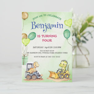 Cher dinosaure de construction ballon de camion de