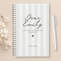 Cher Journal de deuil de fille en rayure grise