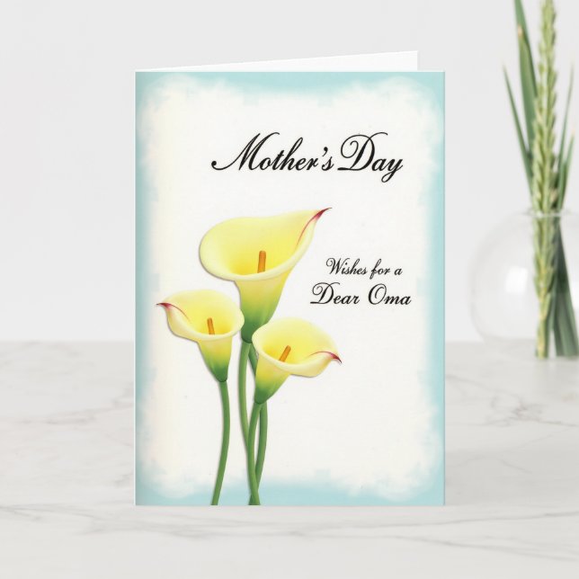 Cher Oma Bouquet de Fleurs Carte (Devant)
