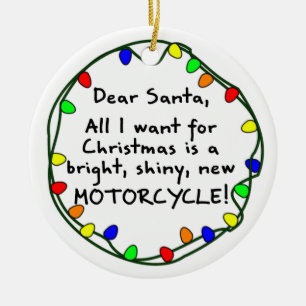 Cher ornement de Noël de moto de Père Noël