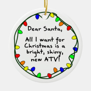 Cher ornement de Noël de Père Noël ATV