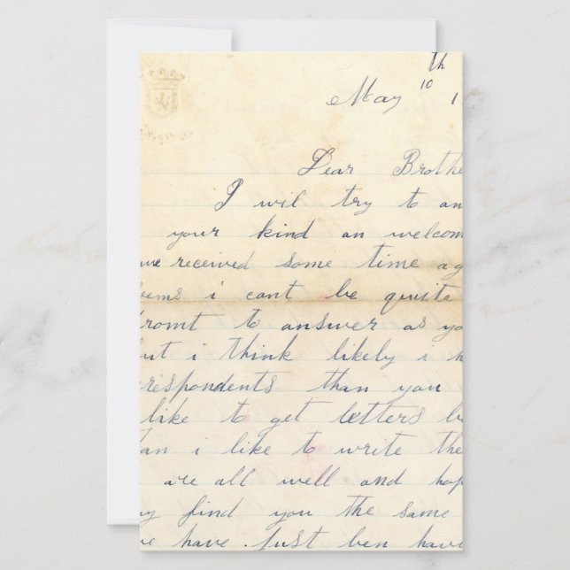 Cher papier scrapbook Frère (Devant)
