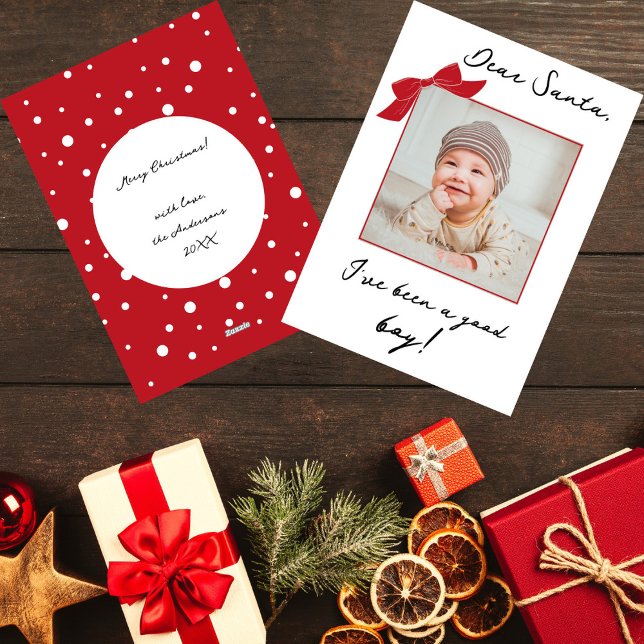 Cher Père Noël Carte de Noël Moderne pour Bébé Pho (Créateur téléchargé)