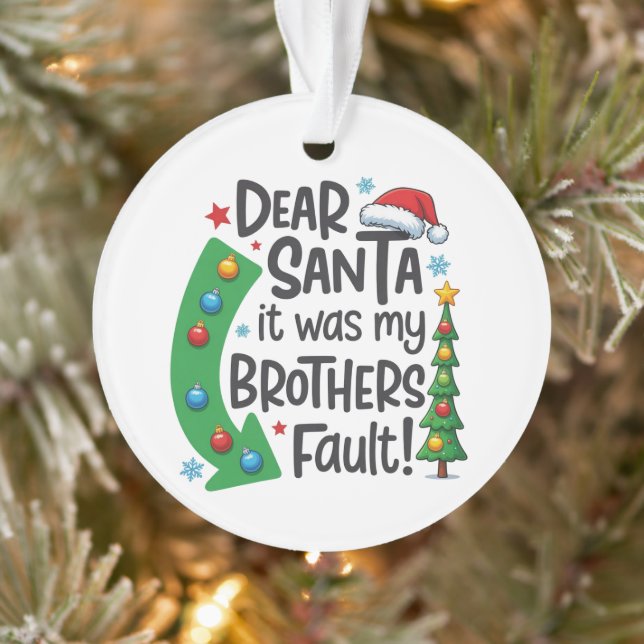 Cher Père Noël C'était La Faute De Mon Frère Funny (Arbre)