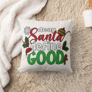 Cher Père Noël définir bon Noël   Oreiller