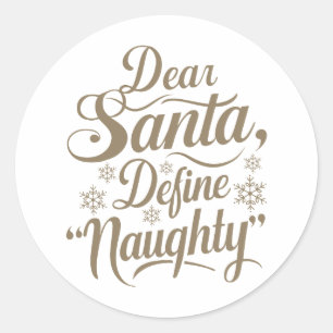 Cher Père Noël Définir Naughty autocollant