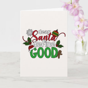 Cher Père Noël Définissez un Bon Noël   Carte de v