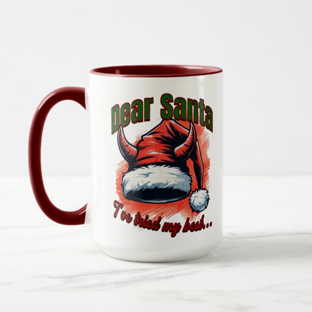 Cher Père Noël drôle Mug de Noël (Gauche)