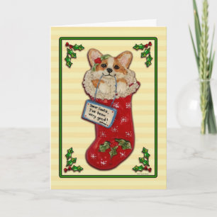 "Cher Père Noël : J'ai été très bon !" Carte Corgi