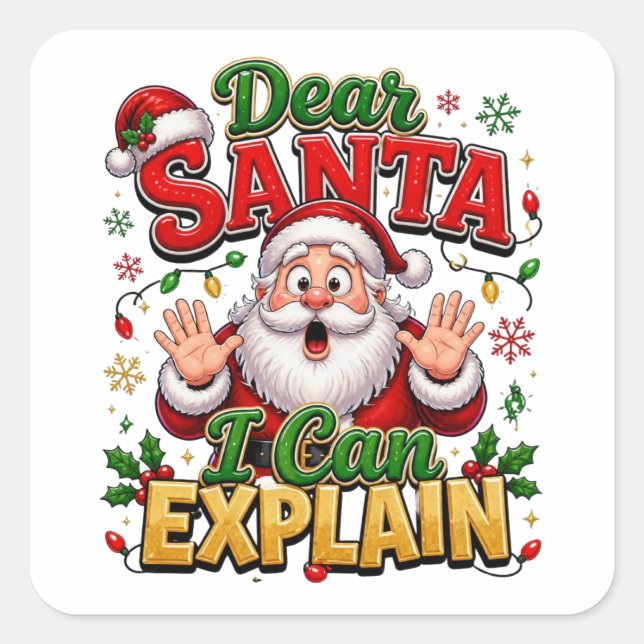 Cher Père Noël, je peux expliquer Autocollant drôl (Devant)