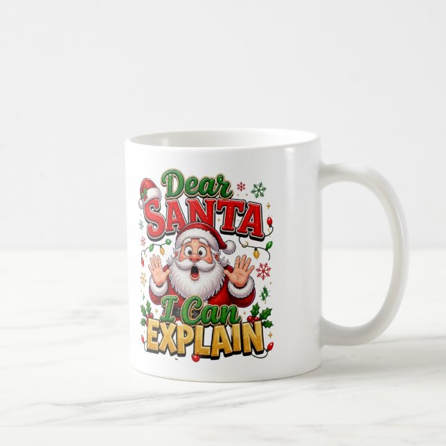 Cher Père Noël Je Peux Expliquer Mug de Noël Drôle (Droite)