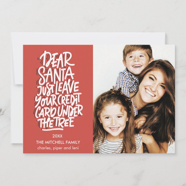 Cher Père Noël Laissez votre carte de crédit drôle (Devant)