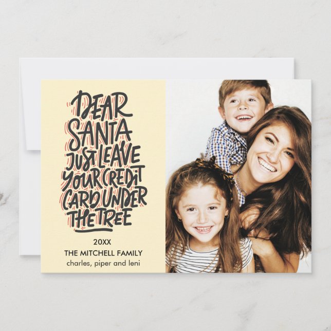 Cher Père Noël Laissez votre carte de crédit drôle (Devant)