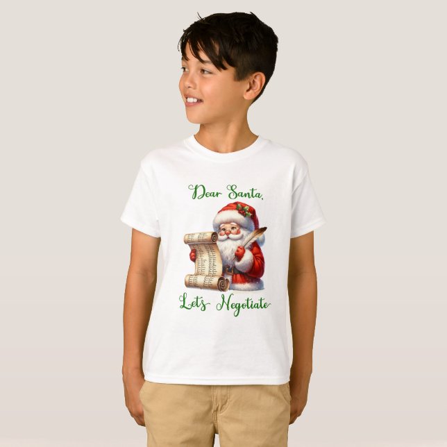 Cher Père Noël Négocions le T-shirt de l'enfant (Devant entier)