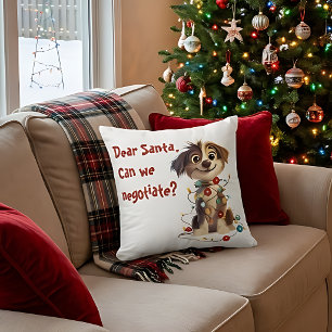 Cher Père Noël, pouvons-nous négocier ? Coussin de