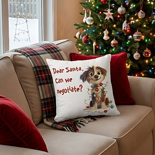 Cher Père Noël, pouvons-nous négocier ? Coussin de (Créateur téléchargé)
