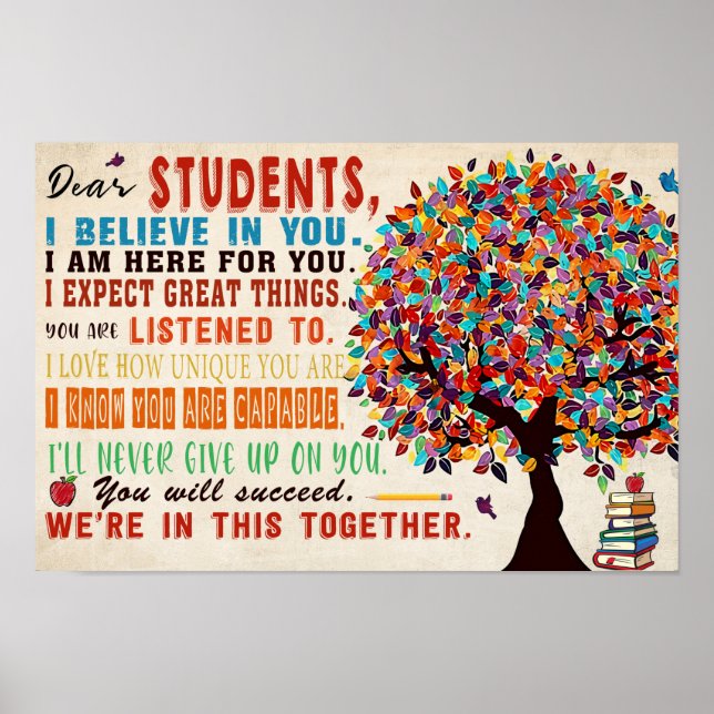 Cher poster de classe étudiante (Devant)