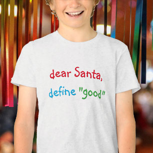 Cher Santa Définissez Bon Drôle Enfants Tshirt Noë