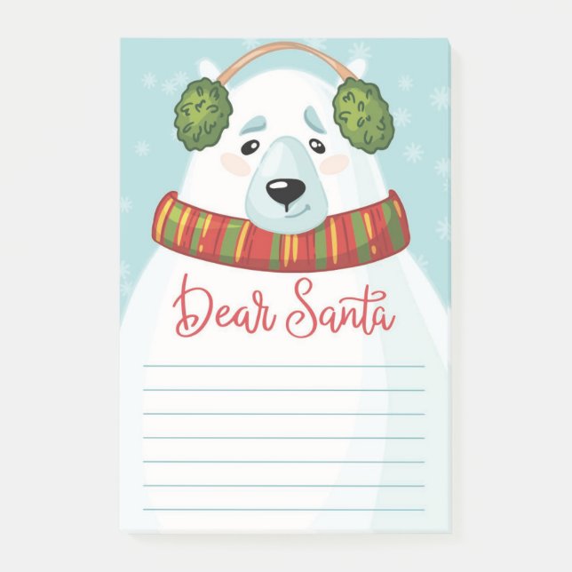 Cher Santa Post-It Notes ours polaire (Devant)