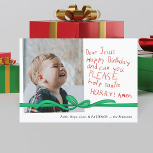 Chère Carte de Noël Photo Jésus