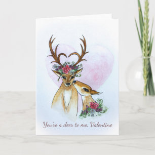 Chère carte de voeux de Valentine 2 de cerfs