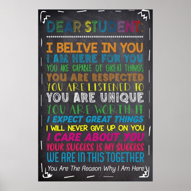 Chère décoration de l'affiche étudiante (Devant)