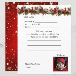 Chère Lettre Père Noël, avec Photo Enfants