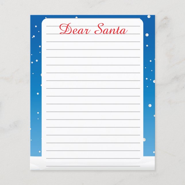Chère lettre vierge avec Père Noël (Devant)