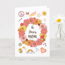 Chère Maman, carte de la fête des mères, paix et a