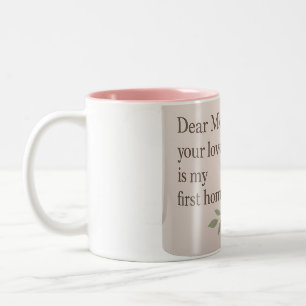 Chère maman - Mug Floral avec Citation du Coeur   