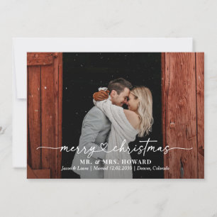 Chéri Coeur Joyeux Carte photo de Noël