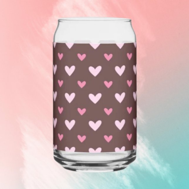 Chéri Verre Canette – Cœurs Rose et Rougeâtre (Créateur téléchargé)