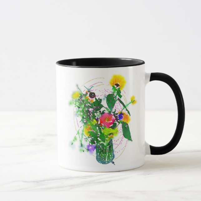 Cherie's Blooms! Black 11 oz Combo Mug (Droite)