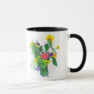 Cherie's Garden Black 11 oz Combo Mug