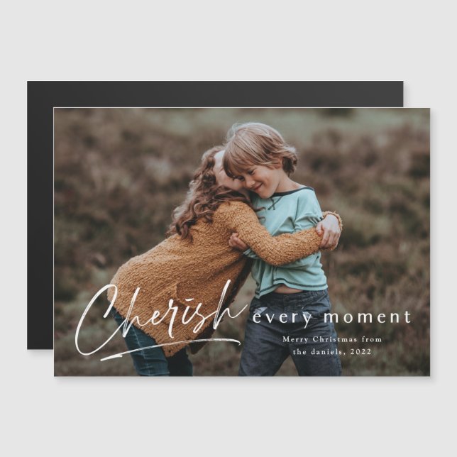 Cherish Every Moment Script Photo Joyeux Noël (Devant / Derrière)
