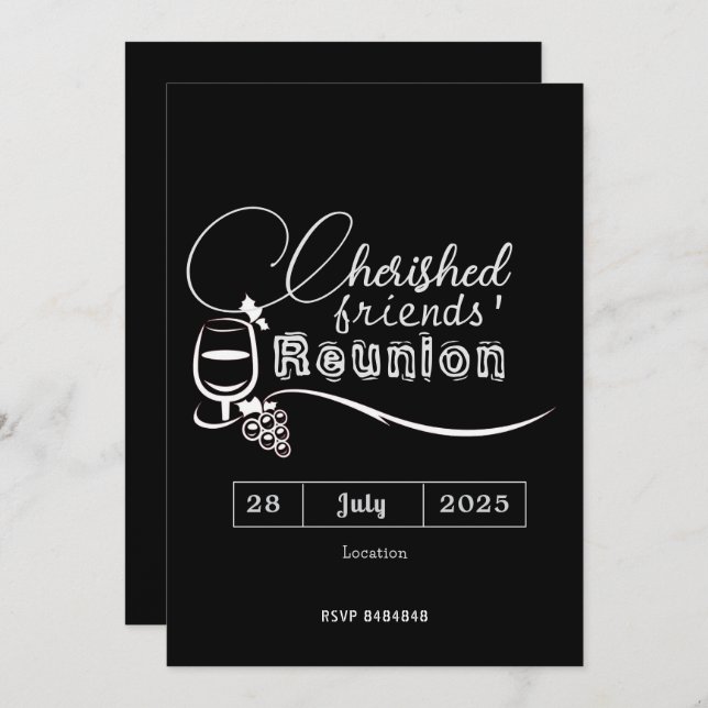 cherished Friends' Reunion Invitations  (Devant / Derrière)