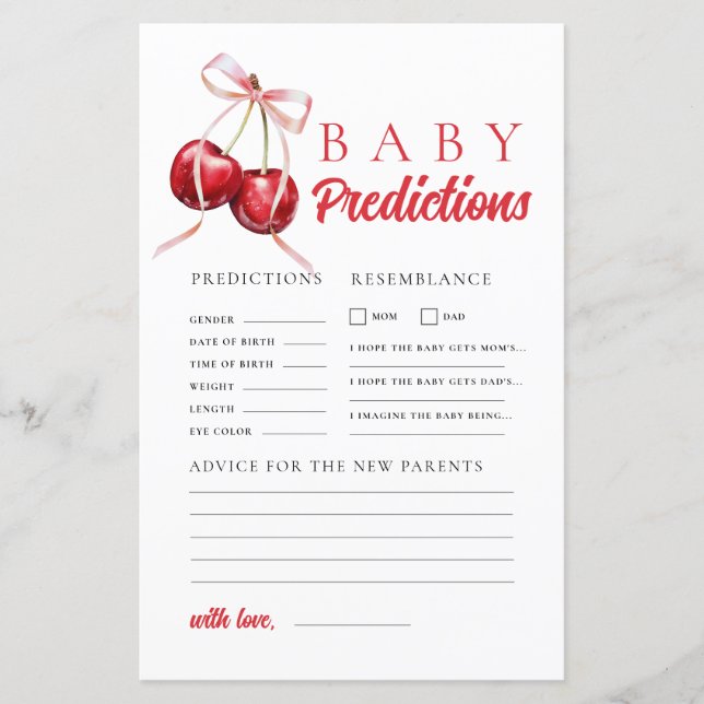 Cherry Baby shower Prediction & Conseils Jeu (Devant)