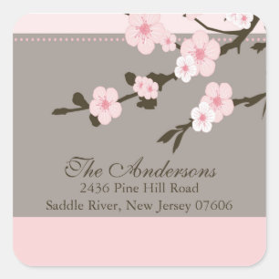 Cherry Blossom Adresse de retour Sticker Mariage