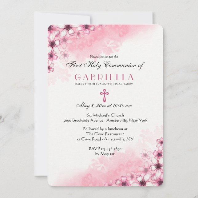 Cherry Blossom Corner Invitation (Devant)