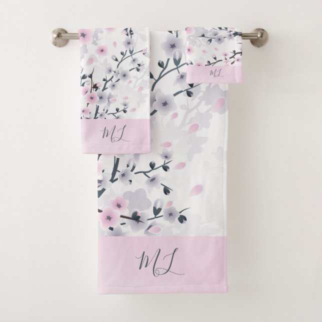 Cherry Blossom Dusky Rose Mauve Monogramme (En situation)