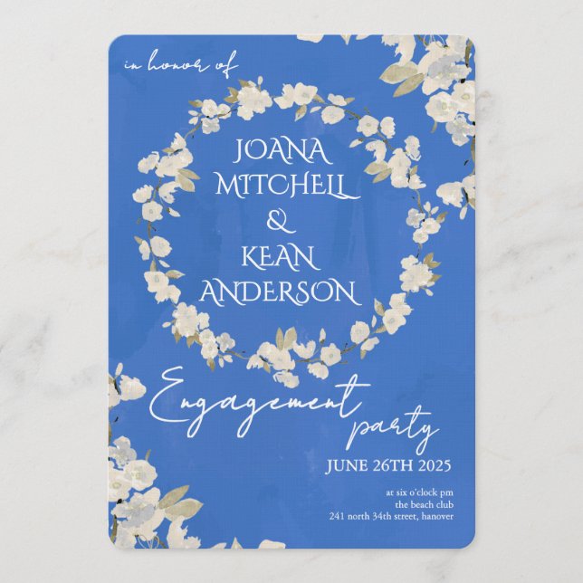 Cherry Blossom Engagement Party Invitation (Devant)
