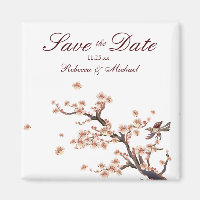 Cherry Blossom Enregistrer la date Mariage Magnets