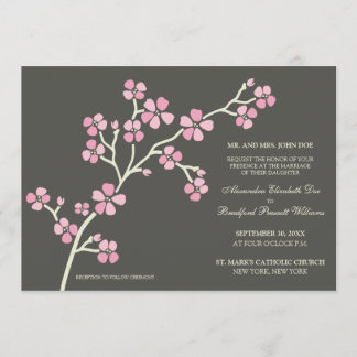 Cherry Blossom Faire-part de mariage moderne :rose