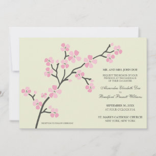 Cherry Blossom Faire-part de mariage moderne :rose
