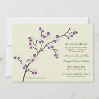 Cherry Blossom Faire-part de mariage moderne : vio