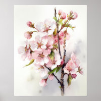 Cherry Blossom Fleurs Art Imprimer Poster